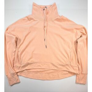 Sweaty Betty Harmonize Funnel Neck Sweatshirt Peach Cropped Pullover Size Large